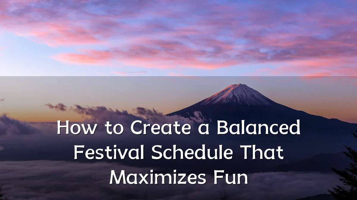 How to Create a Balanced Festival Schedule That Maximizes Fun